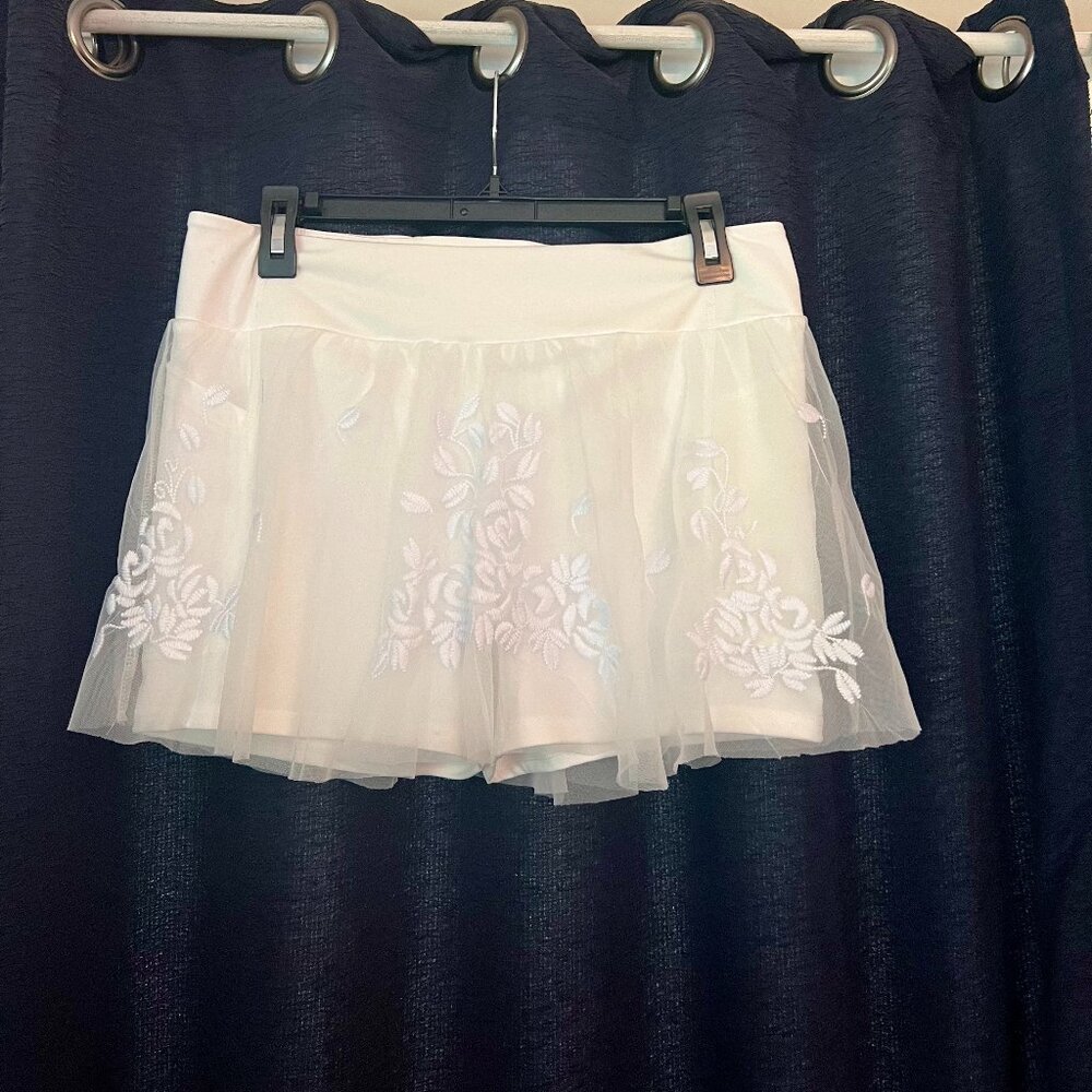 FP Movement by Free People White Lace Overlay Mini Skirt